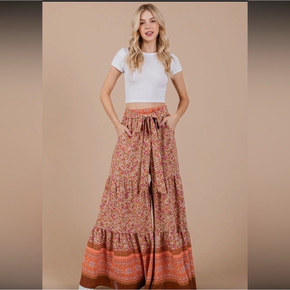 Boho Floral Palazzo Pants - Picture 5 of 5